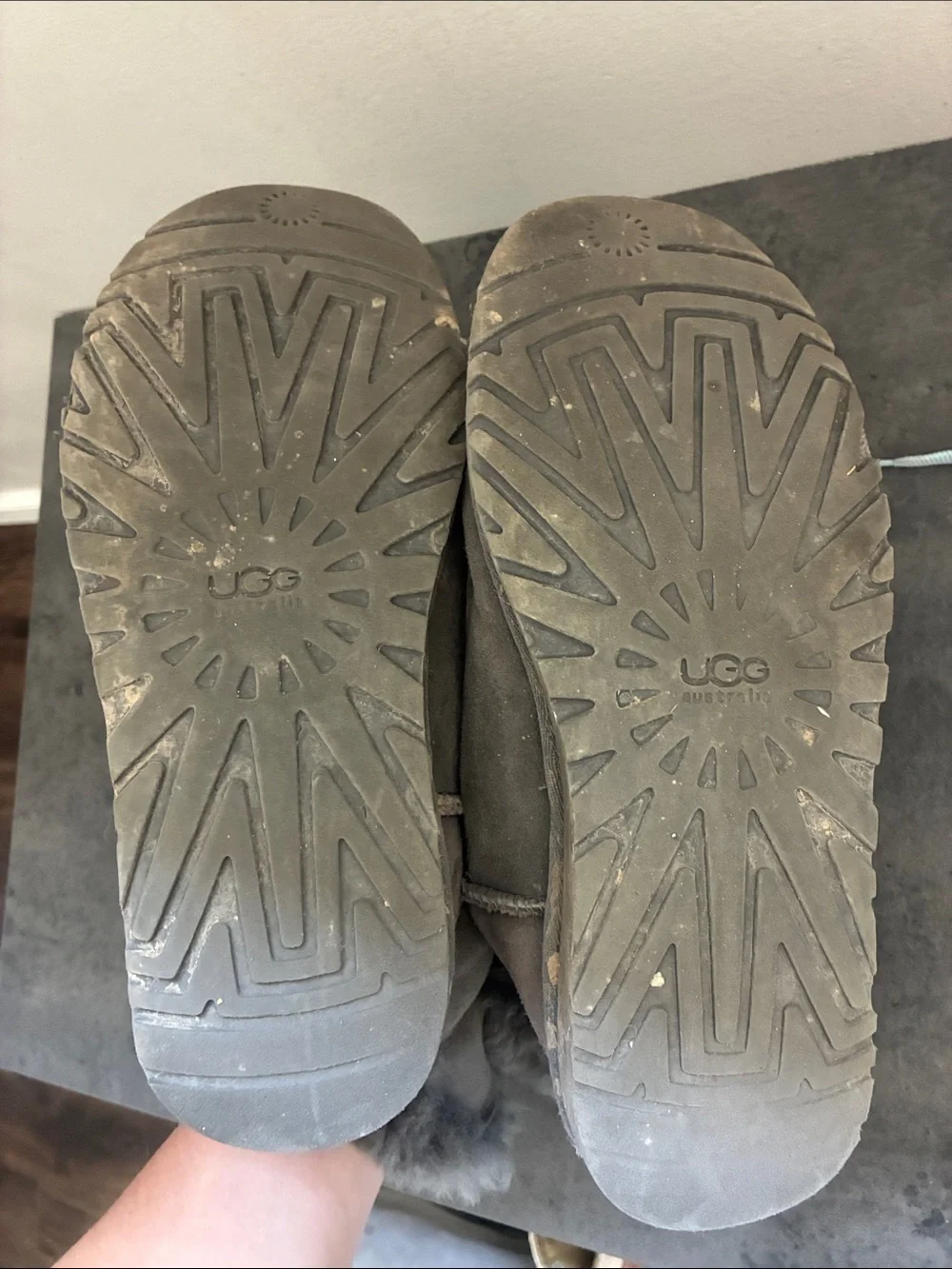 UGG Kids Short Shearling Boots in Gray